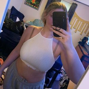 White halter top